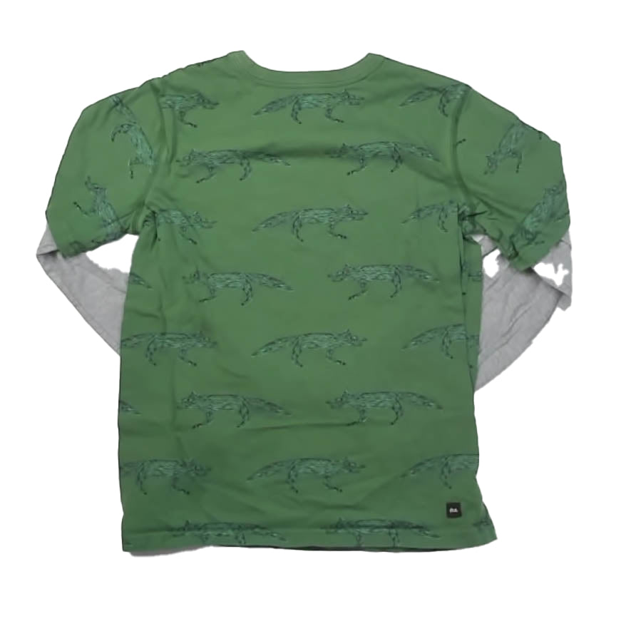Tea Collection Boys Green Fox Long Sleeve T-Shirt Size: 12 Years Green Fox