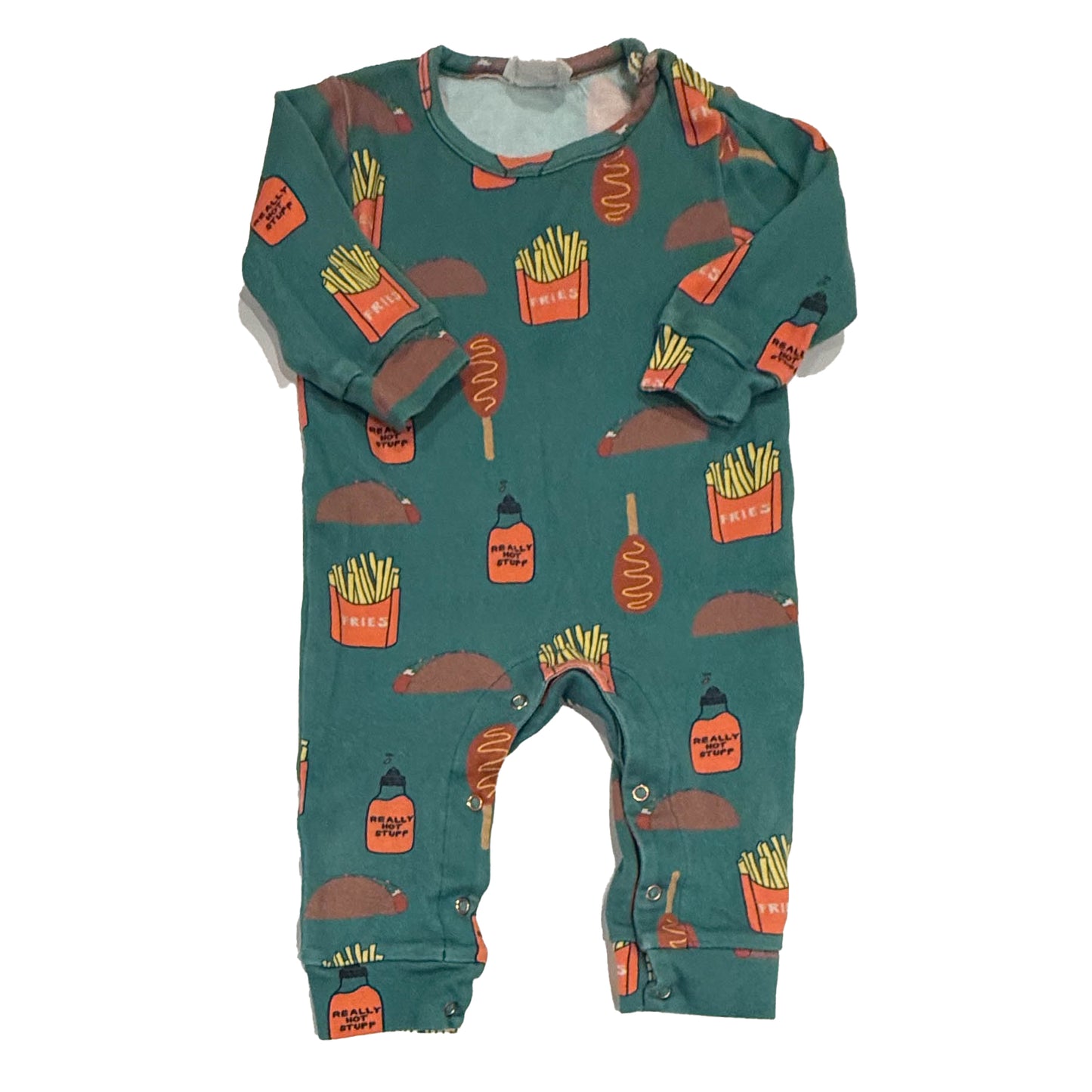 Bizz x Siss Boys Green Fries Long Sleeve Outfit Size: 6-9 Months Green Fries