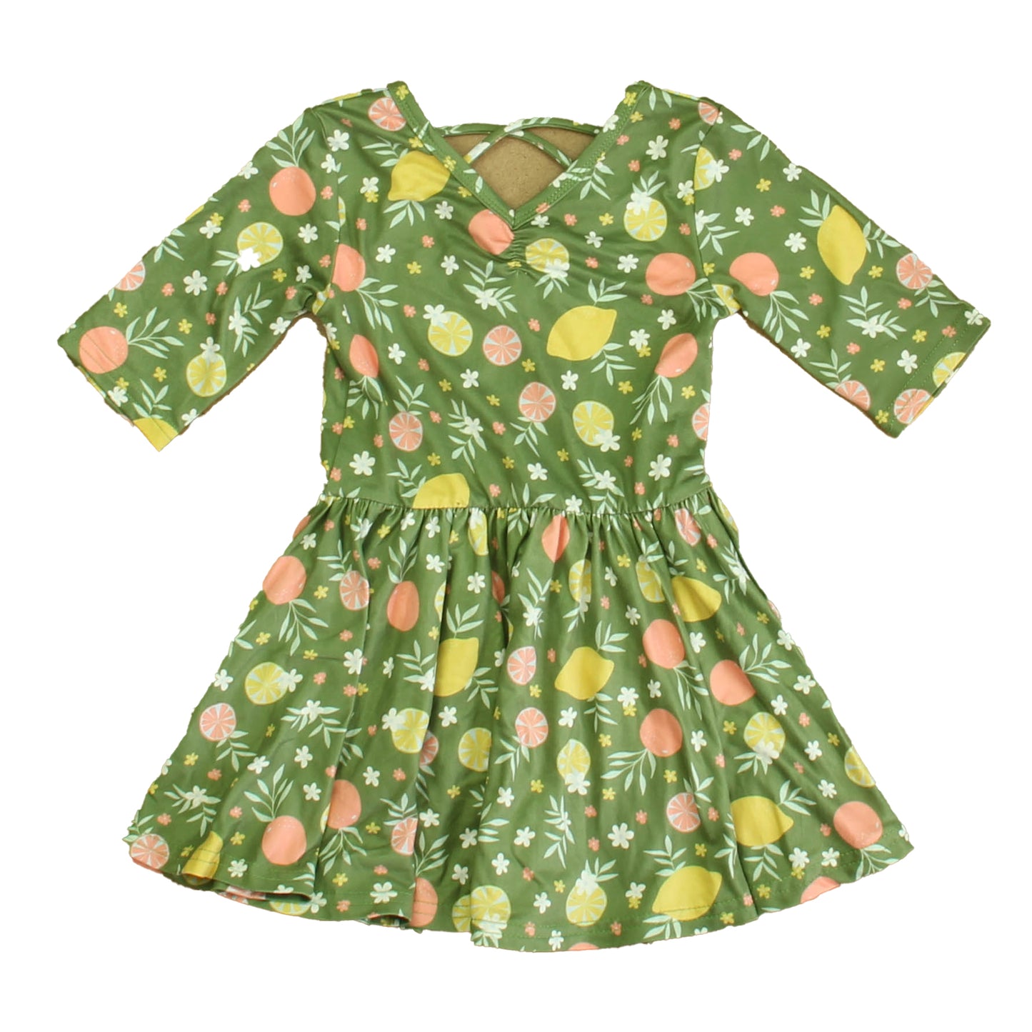 Dot Dot Smile Girls Green Fruit Dress Size: 12-24 Months Green Fruit