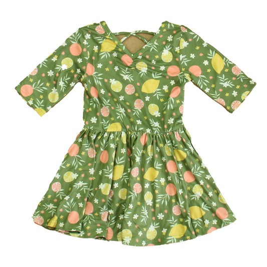 Dot Dot Smile Girls Green Fruit Dress Size: 12-24 Months Green Fruit