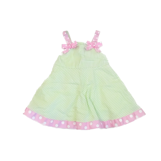 Specialty Baby Girls Green Gingham Dress Size: 18 Months Green Gingham