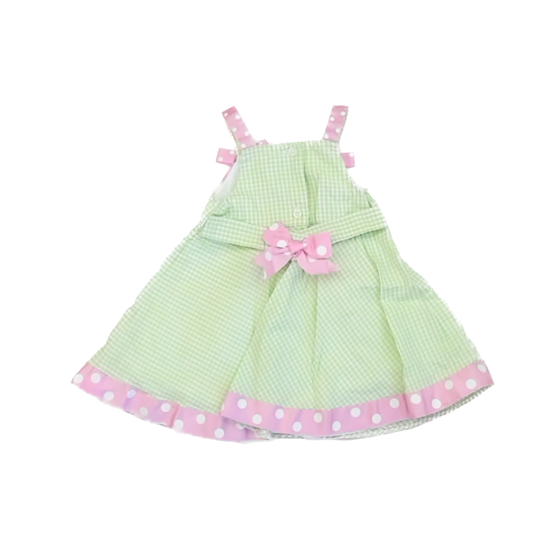 Specialty Baby Girls Green Gingham Dress Size: 18 Months Green Gingham