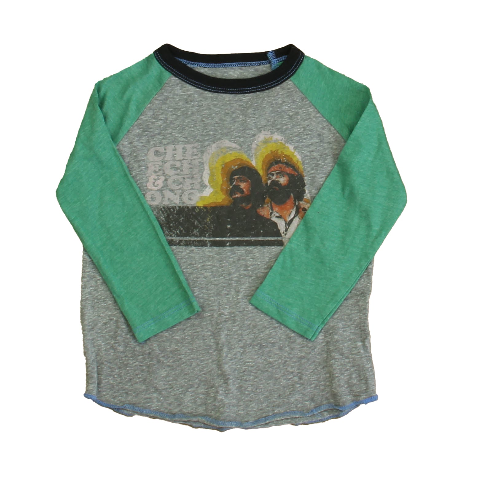 Rowdy Sprout Boys Green | Gray Cheech & Chong Long Sleeve T-Shirt Size: 12-18 Months Green | Gray Cheech & Chong