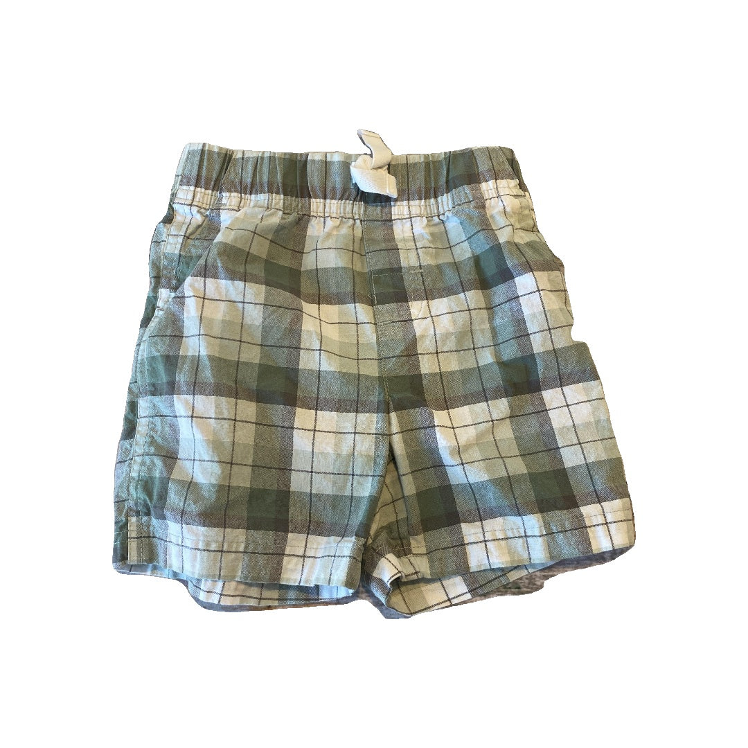 Carters Boys green | Grey | plaid Shorts Size: 2T green | Grey | plaid