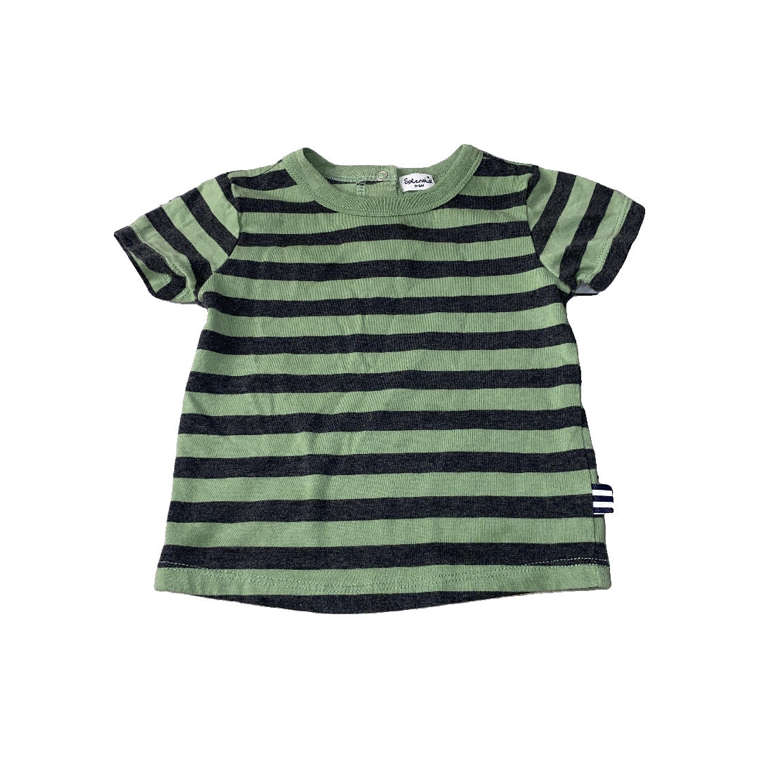 Splendid Boys green | Grey | Striped T-Shirt Size: 3-6 months green | Grey | Striped