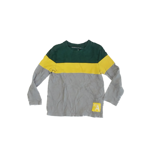 Rockets Of Awesome Boys Green | Grey |Yellow Long Sleeve T-Shirt Size: 5T Green | Grey |Yellow