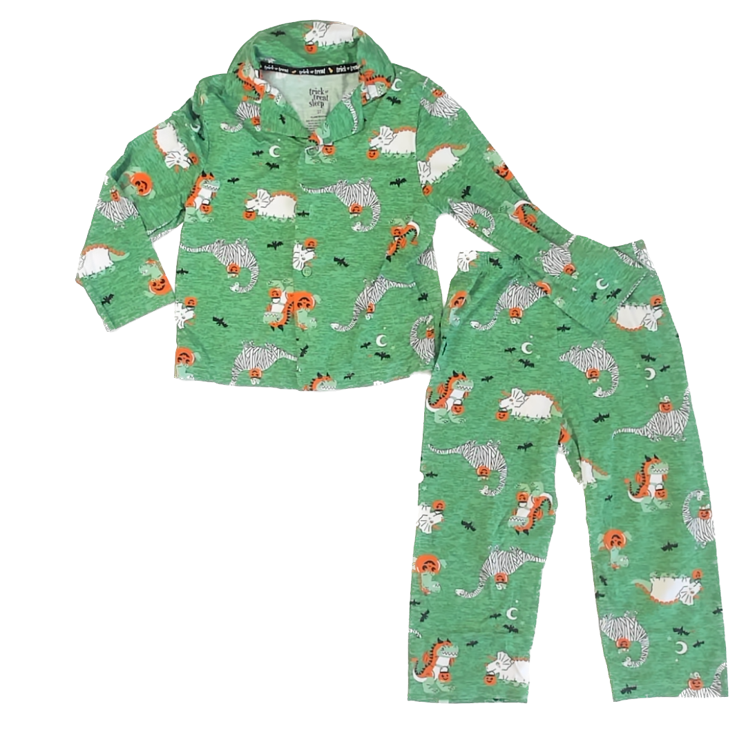 Trick or Treat Sleep Boys Green Halloween 2-piece Pajamas Size: 3T Green Halloween