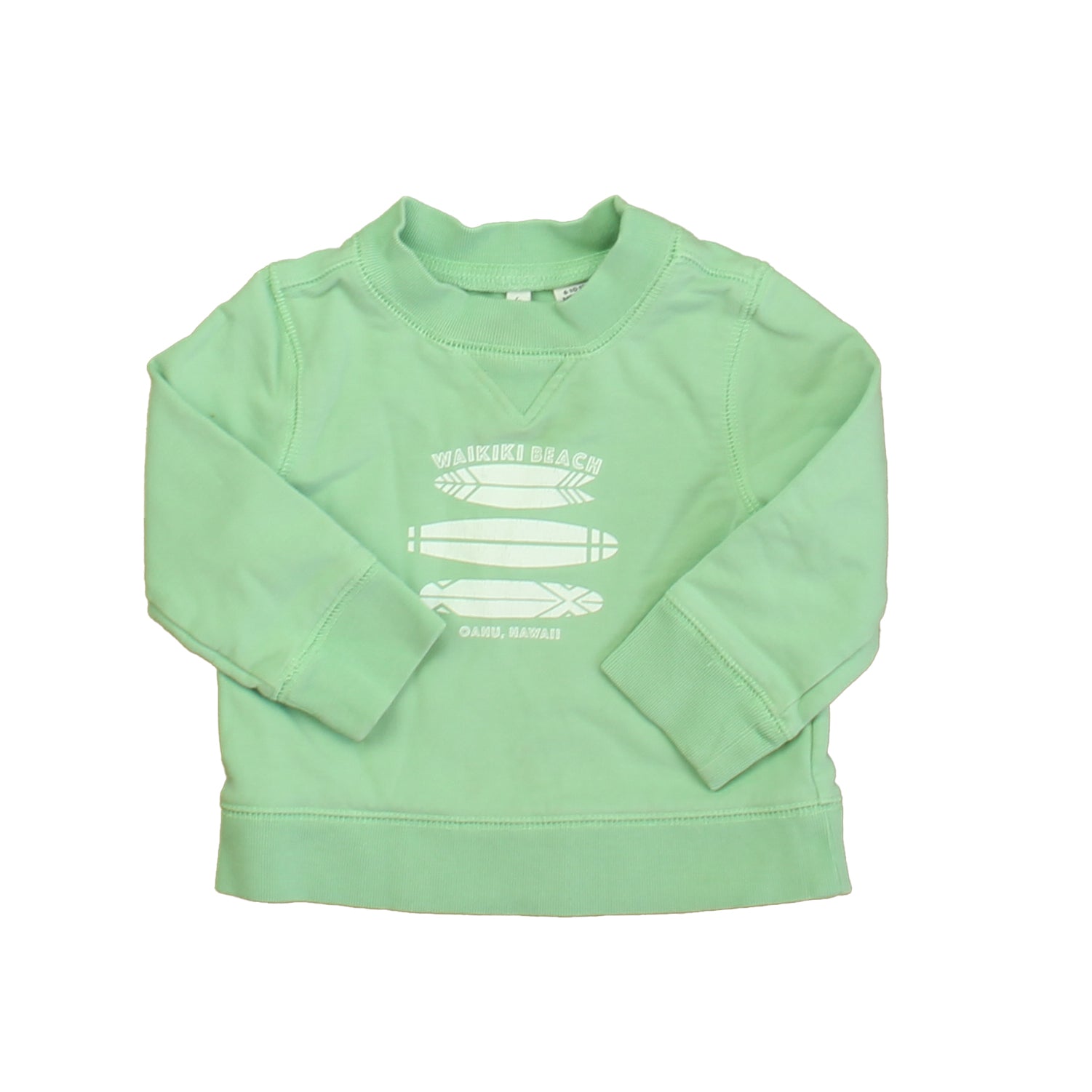 Janie and Jack Boys Green Hawaii Long Sleeve Shirt Size: 6-12 Months Green Hawaii