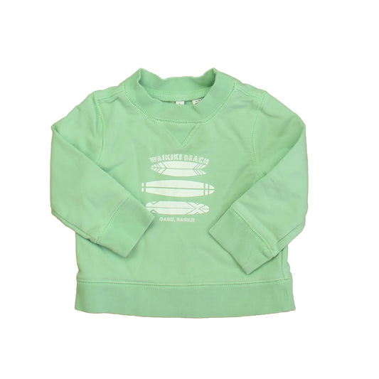 Janie and Jack Boys Green Hawaii Long Sleeve Shirt Size: 6-12 Months Green Hawaii