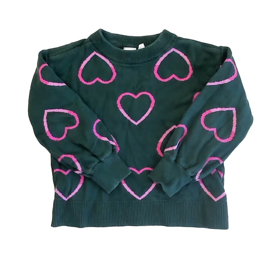 Gap Girls Green Hearts Sweater Size: 4-5T Green Hearts