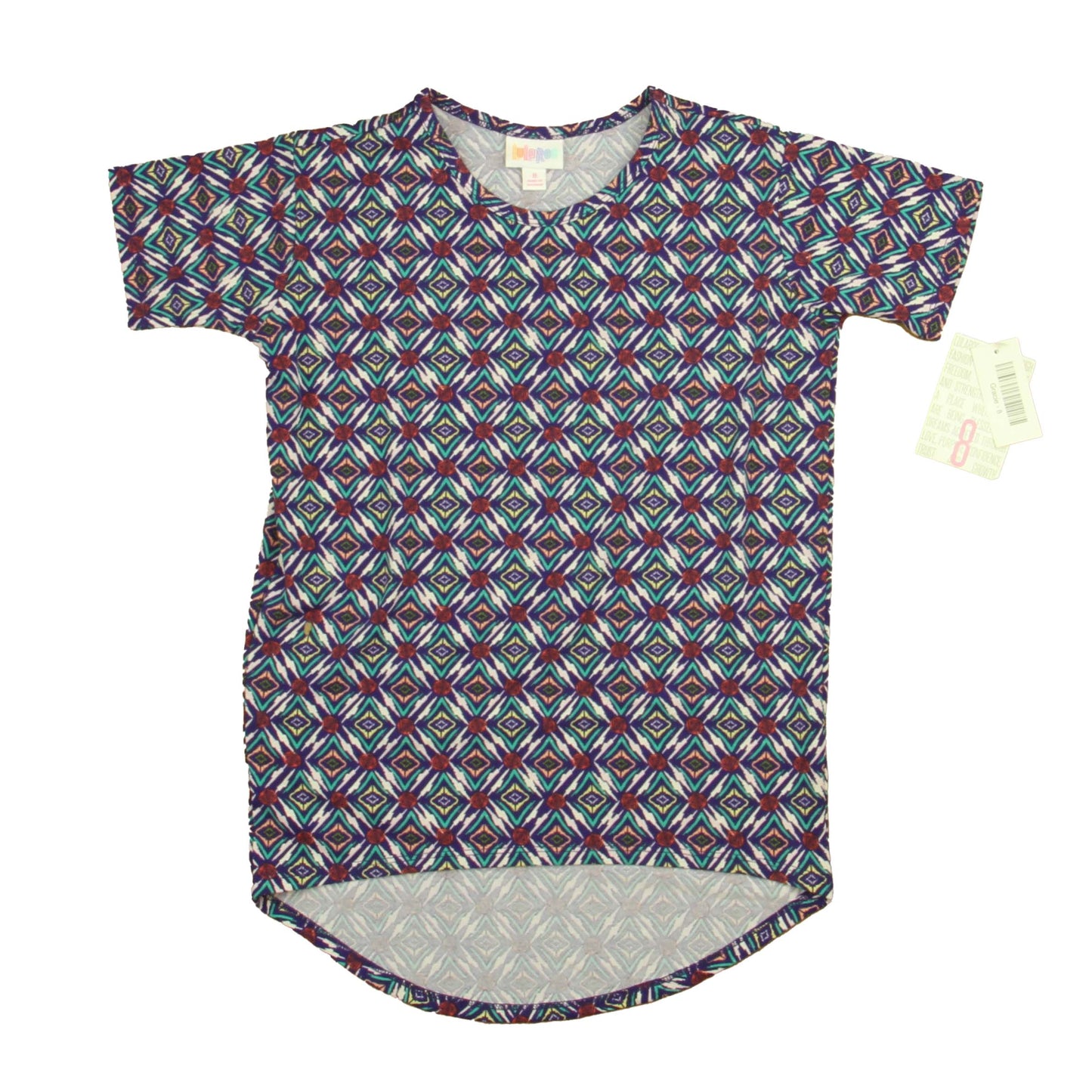 Lularoe Girls Green | Ivory | Purple | Pink Short Sleeve Shirt Size: 8 Years