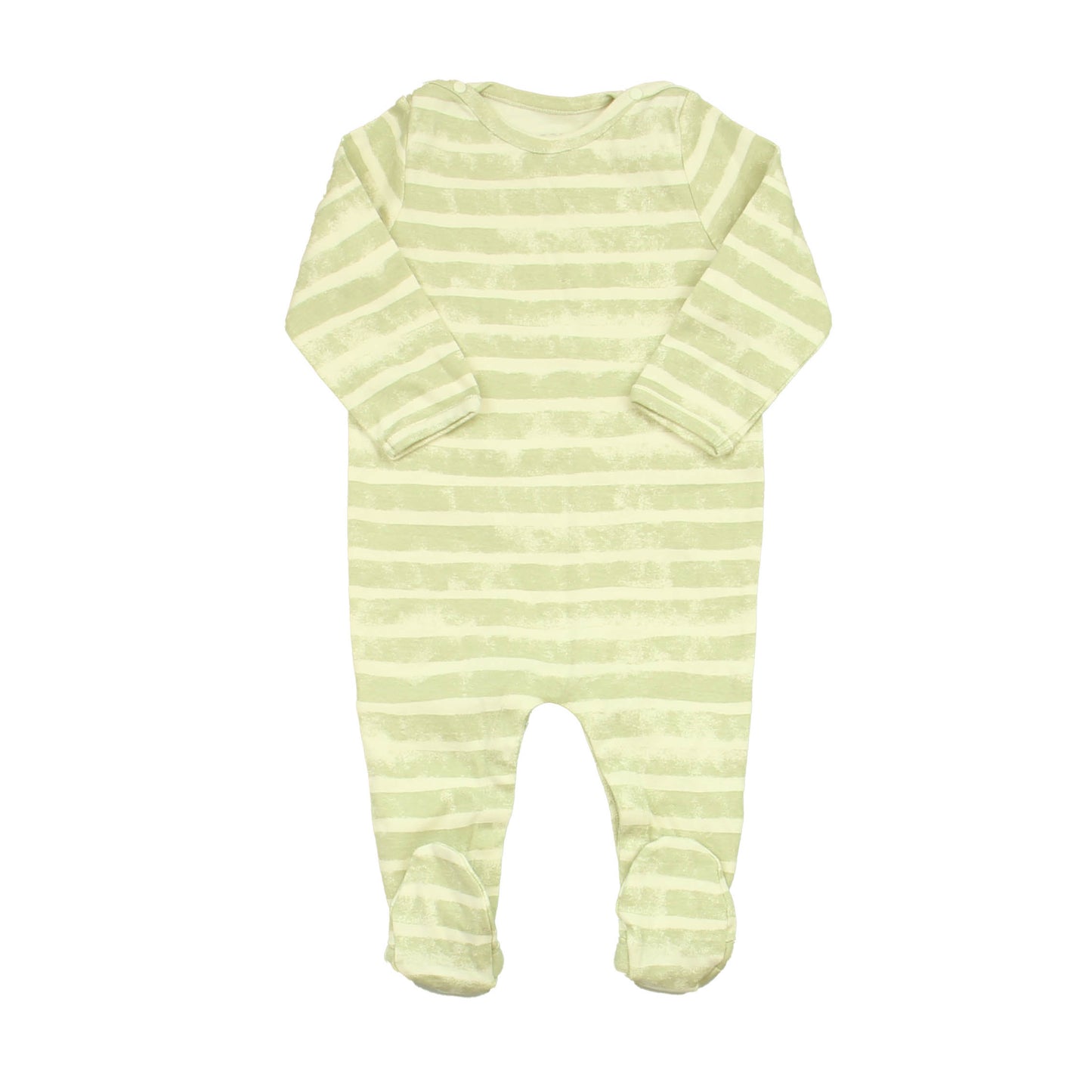 COS Boys Green | Ivory 1-piece footed Pajamas Size: 4-6 Months Green | Ivory