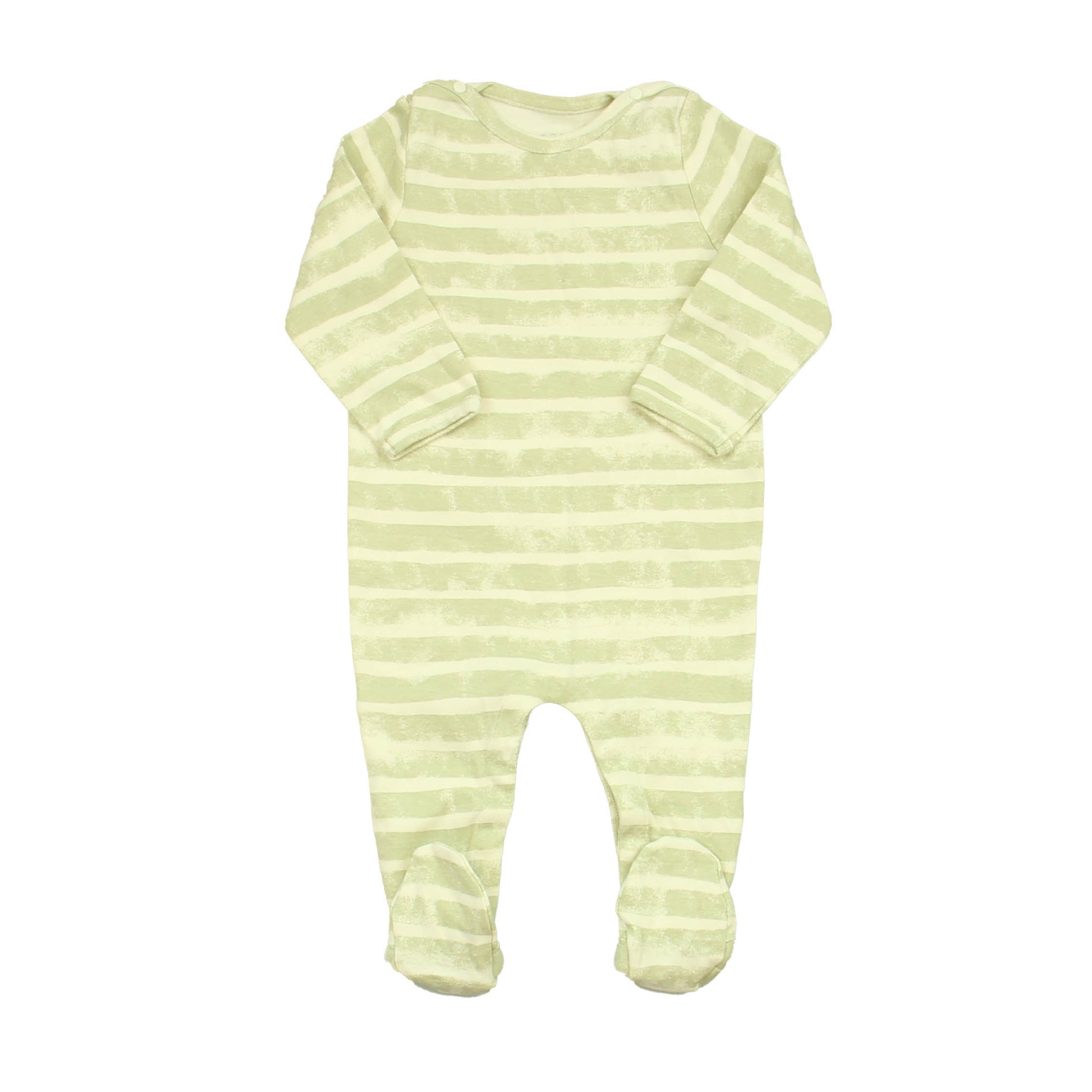 COS Boys Green | Ivory 1-piece footed Pajamas Size: 4-6 Months Green | Ivory