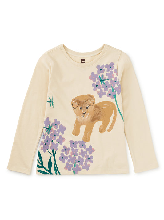 Tea Collection Girls Green Jindo Hydrangea Long Sleeve T-Shirt Size: 5T Green Jindo Hydrangea