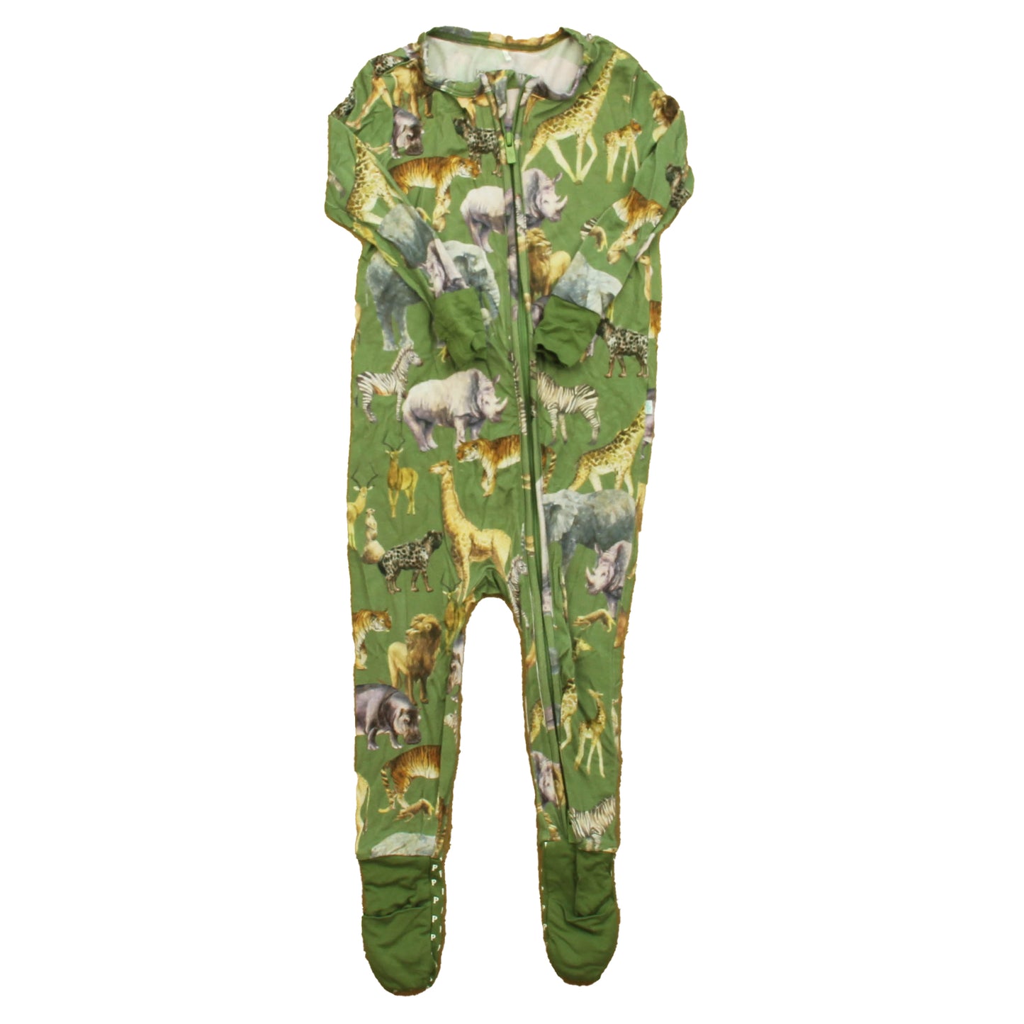 Posh Peanut Boys Green Jungle 1-piece footed Pajamas Size: 12-18 Months Green Jungle