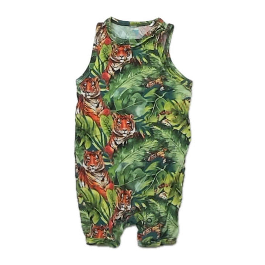 Posh Peanut Boys Green Jungle Romper Size: 3-6 Months Green Jungle