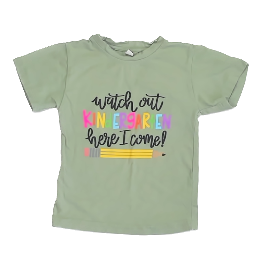 Unknown Unisex Green Kindergarten T-Shirt Size: 4-5T Green Kindergarten