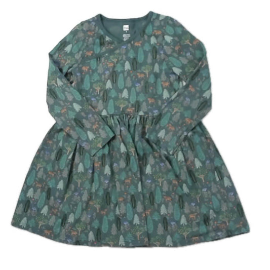 Tea Collection Girls Green Leaves Dress Size: 5T Green Leaves
