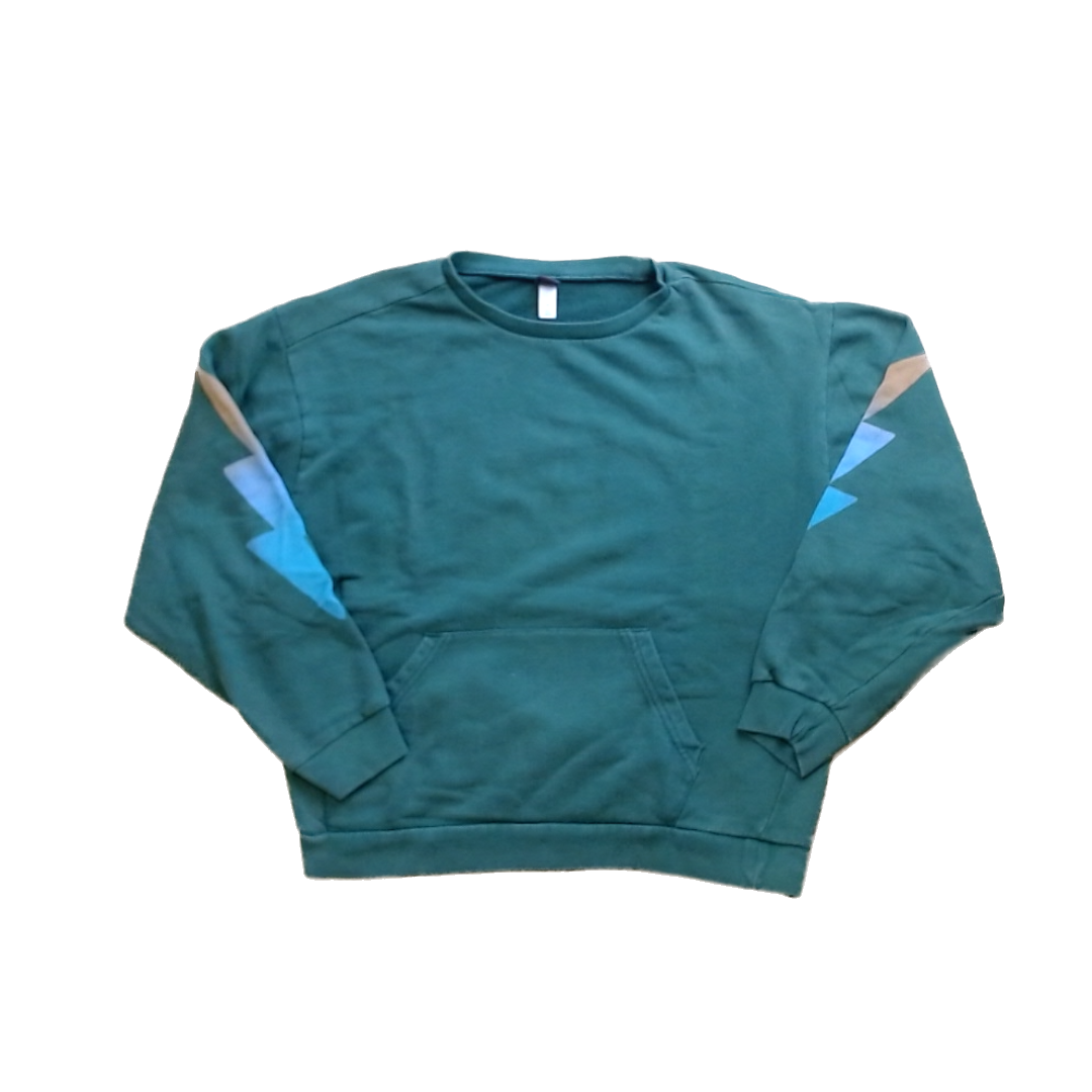 Tea Collection Girls Green | Lightening Bolt Sweater Size: 14 Years Green | Lightening Bolt