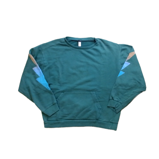 Tea Collection Girls Green | Lightening Bolt Sweater Size: 14 Years Green | Lightening Bolt
