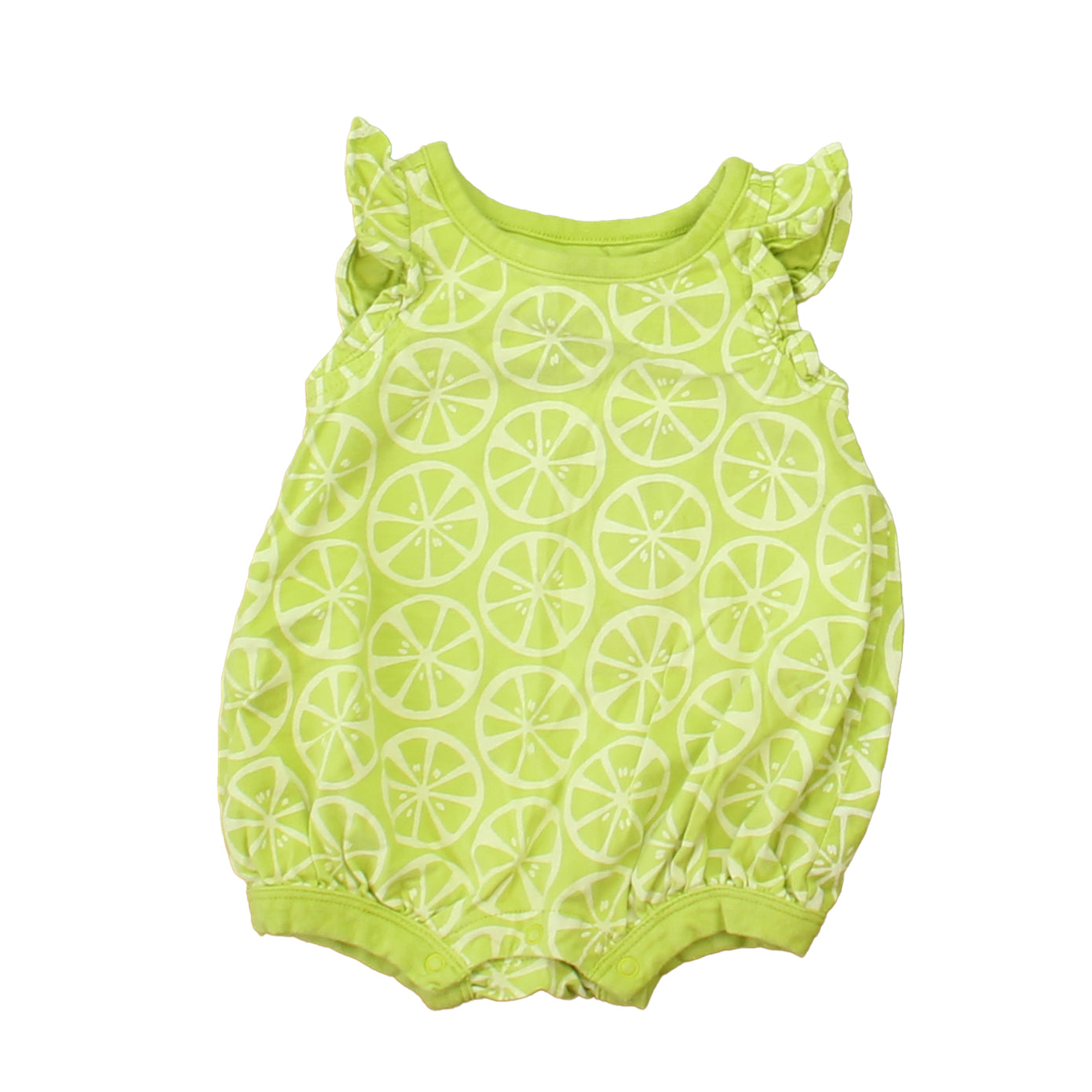 Tea Girls Green Lime Romper Size: 0-3 Months Green Lime