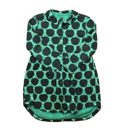 Tea Girls Green | Navy Apple Dress Size: 4T Green | Navy Apple