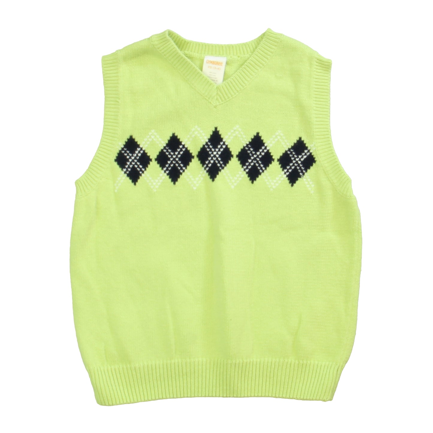 Gymboree Boys Green | Navy Argyle Sweater Vest Size: 3-4T