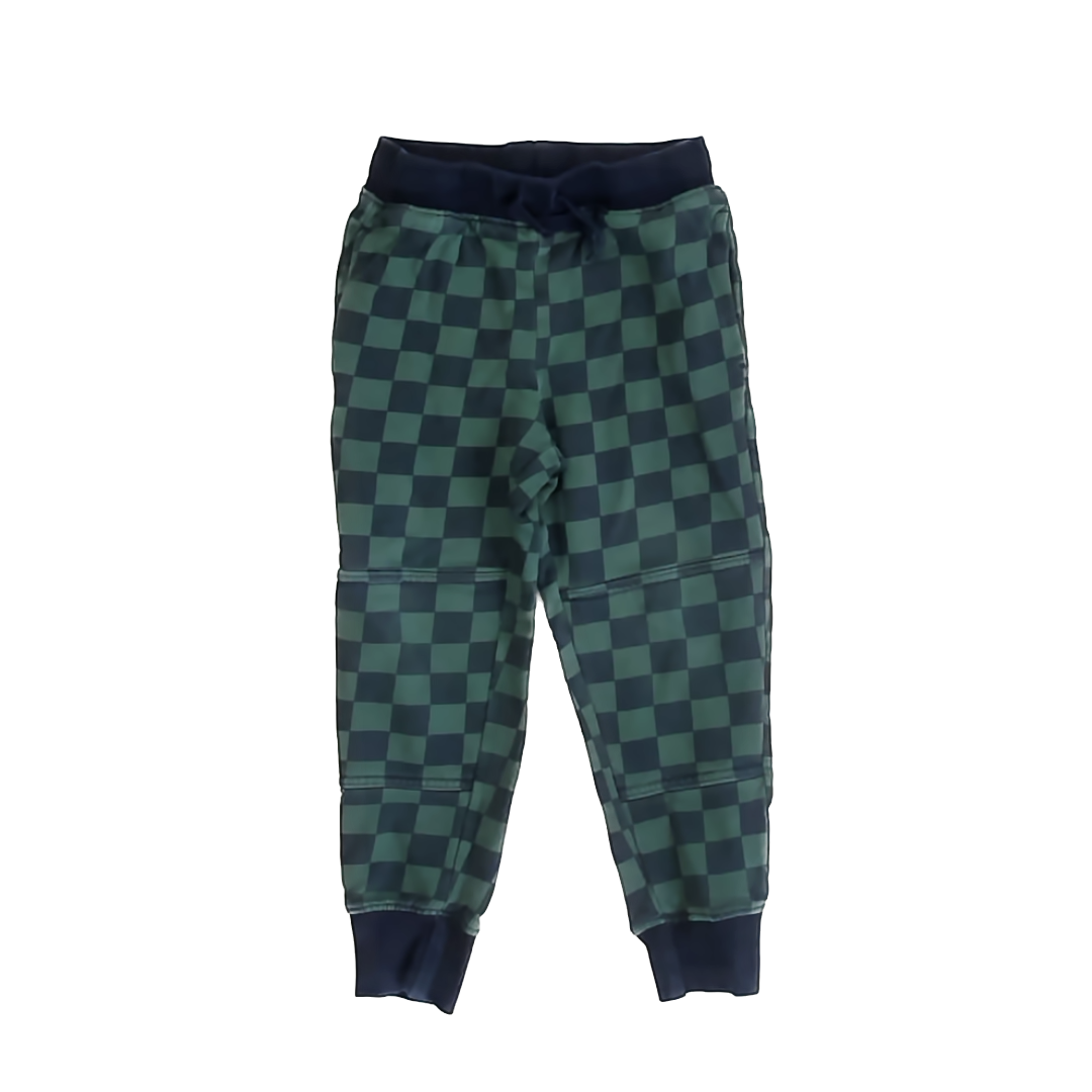 Hanna Andersson Boys Green | Navy Check Casual Pants Size: 5T Green | Navy Check