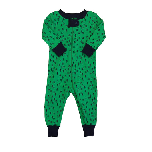 Mightly Boys Green | Navy 1-piece Non-footed Pajamas Size: 6-9 Months Green | Navy