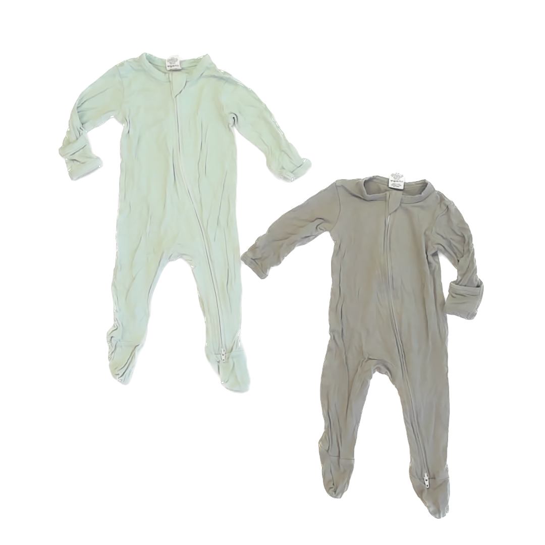 Unknown Unisex Green | Olive 1-piece footed Pajamas Size: 0-3 Months Green | Olive