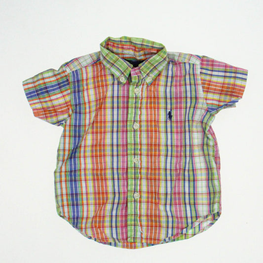 Ralph Lauren Boys Green | Orange | Pink Button Down Short Sleeve Size: 18 Months Green | Orange | Pink