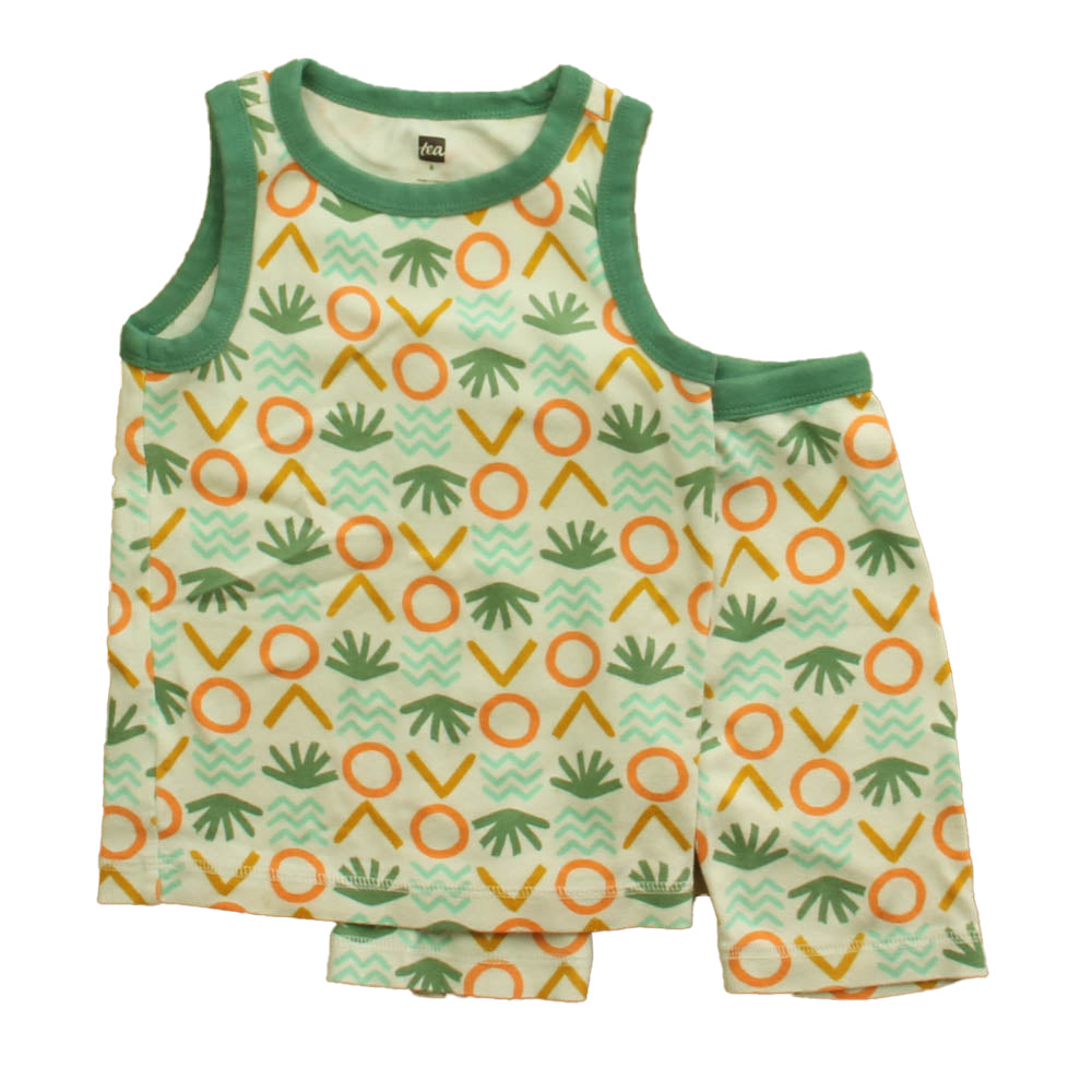 Tea Boys Green | Orange 2-piece Pajamas Size: 5T