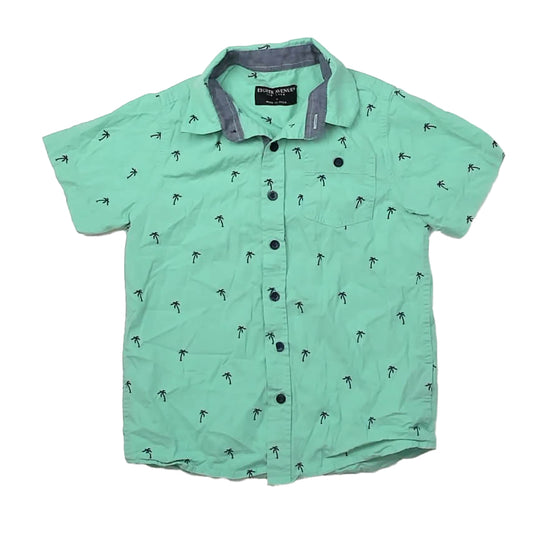 Eighth Avenue Boys Green Palm Trees Button Down Short Sleeve Size: 8 Years Green Palm Trees