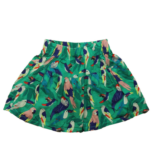 Tea Girls Green Parrot Skirt Size: 7 Years Green Parrot