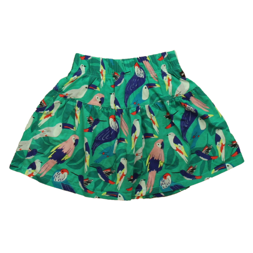Tea Girls Green Parrot Skirt Size: 7 Years Green Parrot