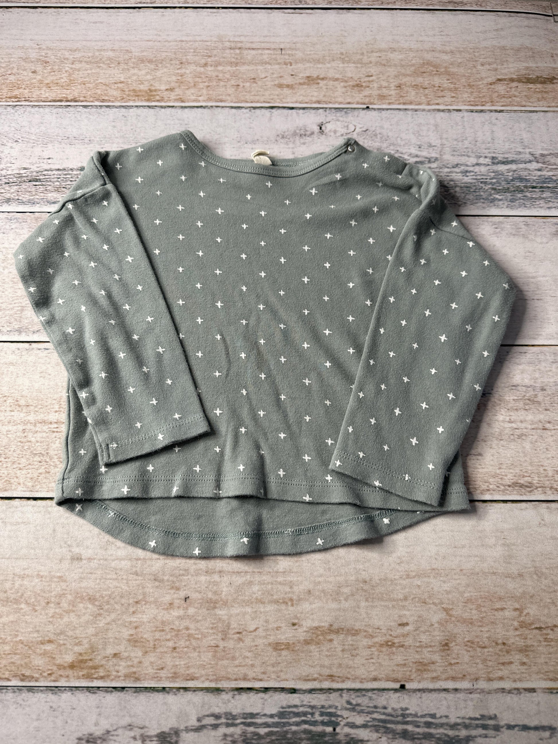 Quincy Mae Unisex green | Pattern Long Sleeve Shirt Size: 2-3 Years green | Pattern