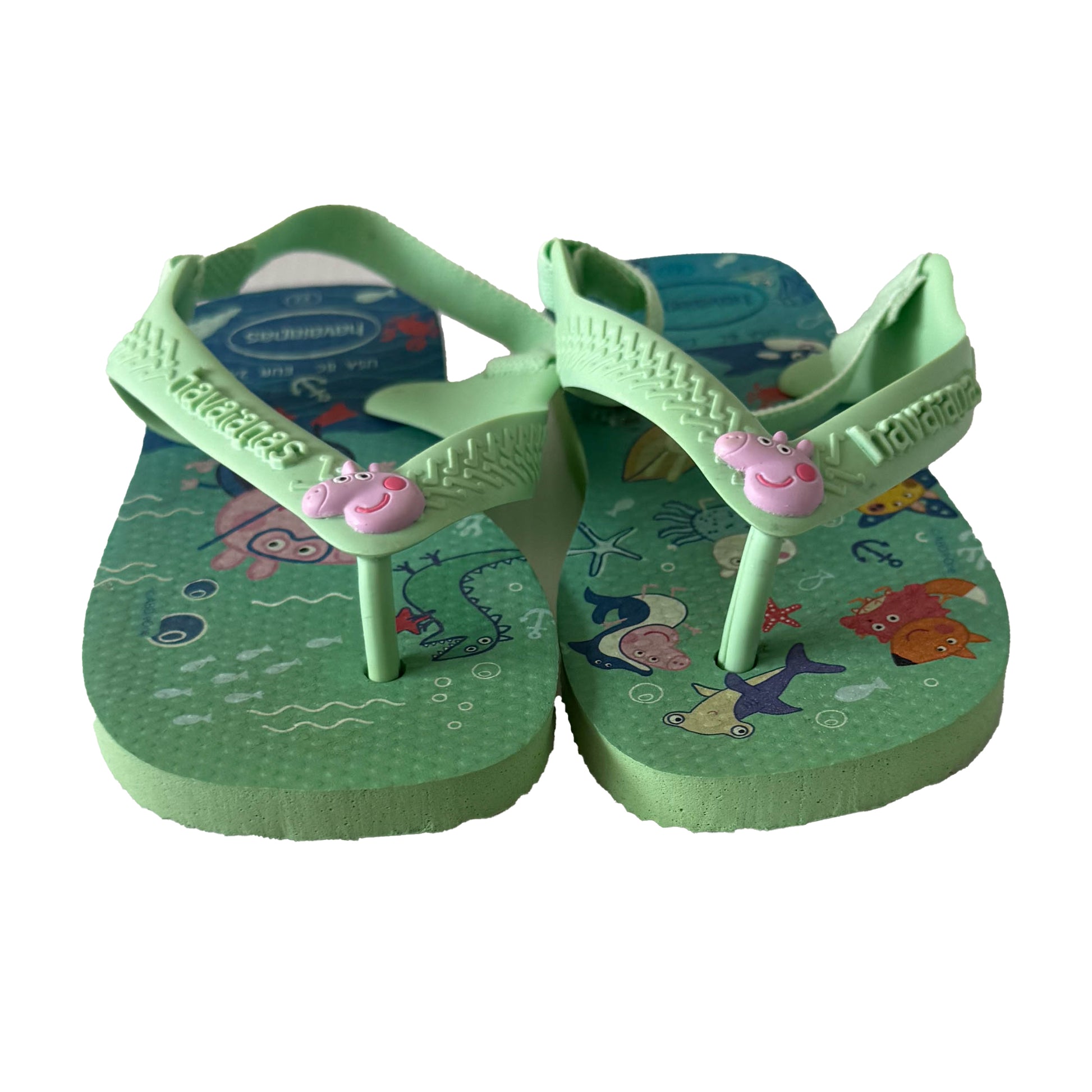 Havaianas Girls Green Peppa Pig Flip Flops Size: 8 Toddler Green Peppa Pig