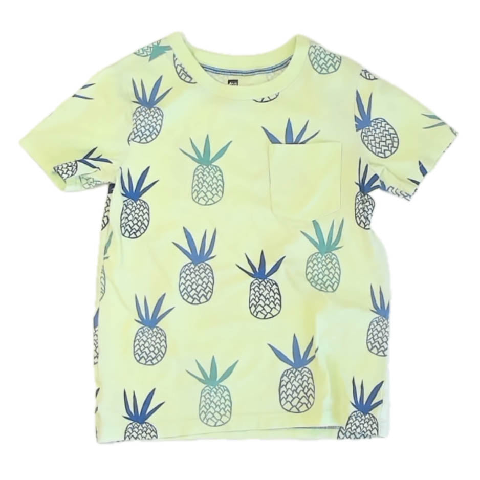 Tea Collection Boys Green Pineapple T-Shirt Size: 8 Years Green Pineapple