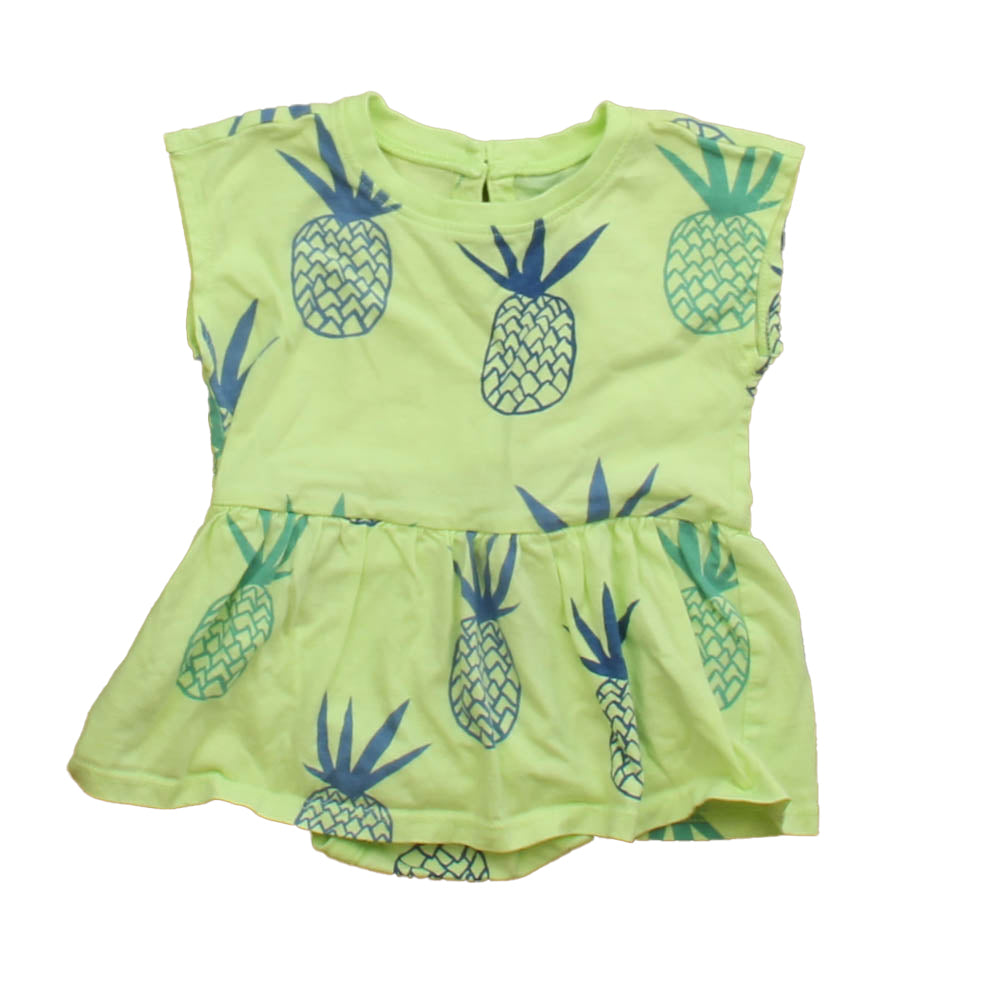 Tea Girls Green Pineapple Romper Size: 3-6 Months Green Pineapple