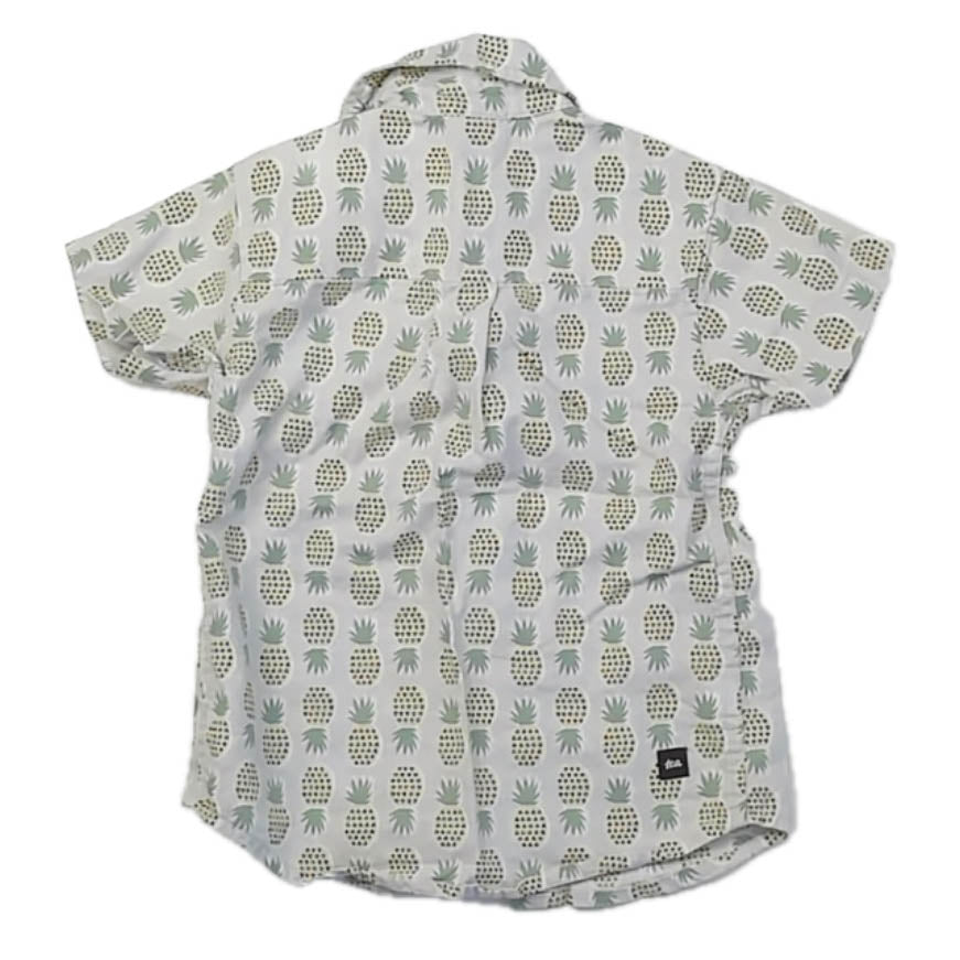 Tea Collection Girls Green Pineapples Button Down Short Sleeve Size: 3T Green Pineapples