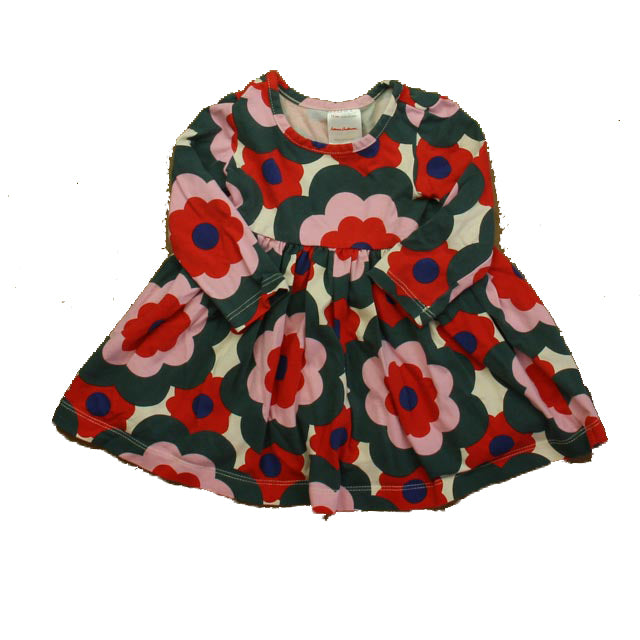 Hanna Andersson Girls Green | Pink Floral Dress Size: 6-12 Months