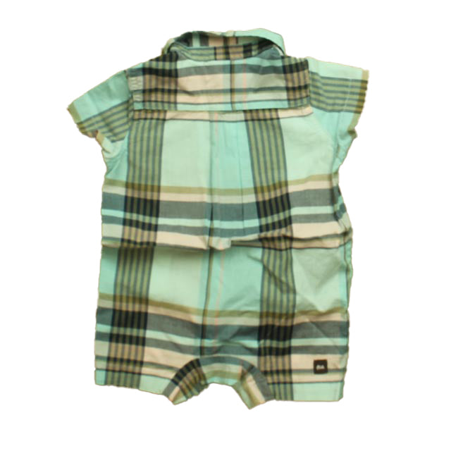 Tea Boys Green | Pink Plaid Romper Size: 3-6 Months Green | Pink Plaid