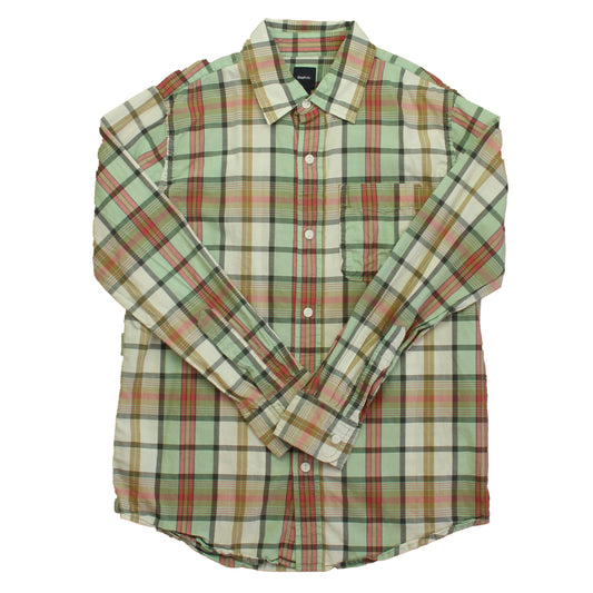 Gap Boys Green | Pink Plaid Button Down Long Sleeve Size: 12 Years