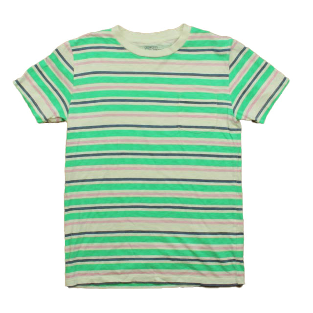 Crewcuts Boys Green | Pink Stripe T-Shirt Size: 14 Years