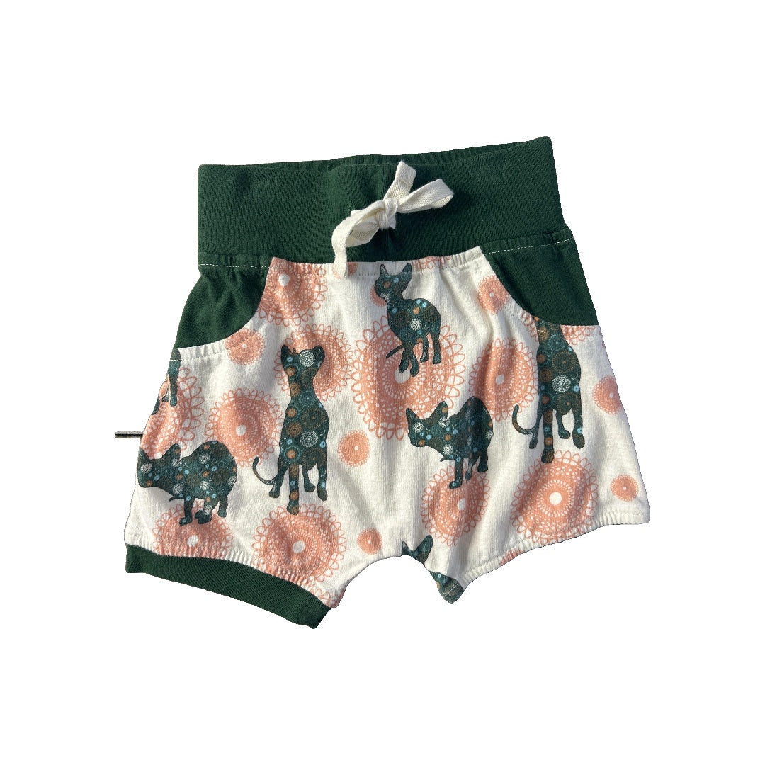 Cat & Dogma Unisex green | pink | Turtles Shorts Size: 6-12 months green | pink | Turtles