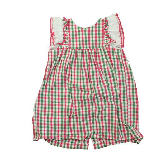 Bella Bliss Girls Green | Pink | White | Checks Dress Size: 4T