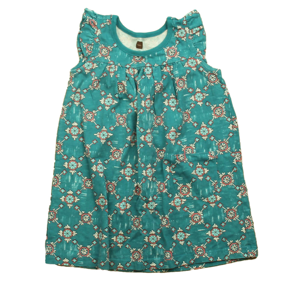 Tea Girls Green | Pink Dress Size: 2T Green | Pink