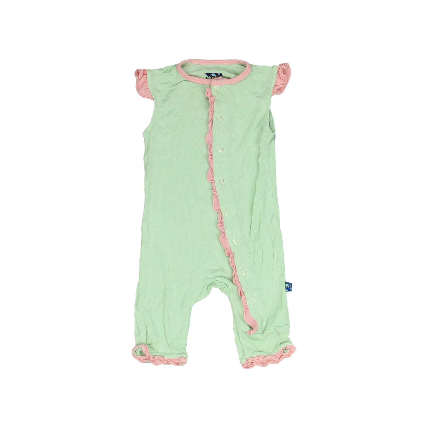 Kickee Pants Girls Green | Pink Long Sleeve Outfit Size: 0-3 Months Green | Pink