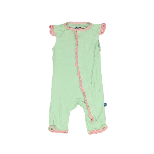 Kickee Pants Girls Green | Pink Long Sleeve Outfit Size: 0-3 Months Green | Pink