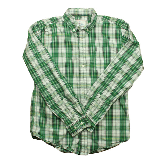 Classic Prep Boys Green Plaid Button Down Long Sleeve Size: 14 Years Green Plaid